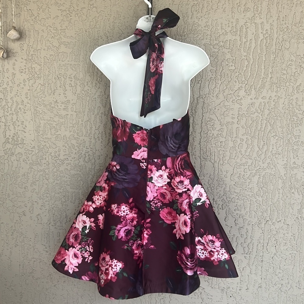 My Michelle Floral Halter Fit & Flare Homecoming Formal Mini Dress NWT - Picture 5 of 11